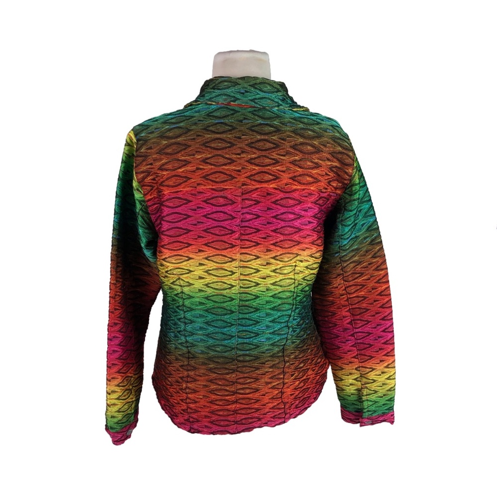 Chico's 0 Small Button Front Jacket Rainbow Ombre - image 3